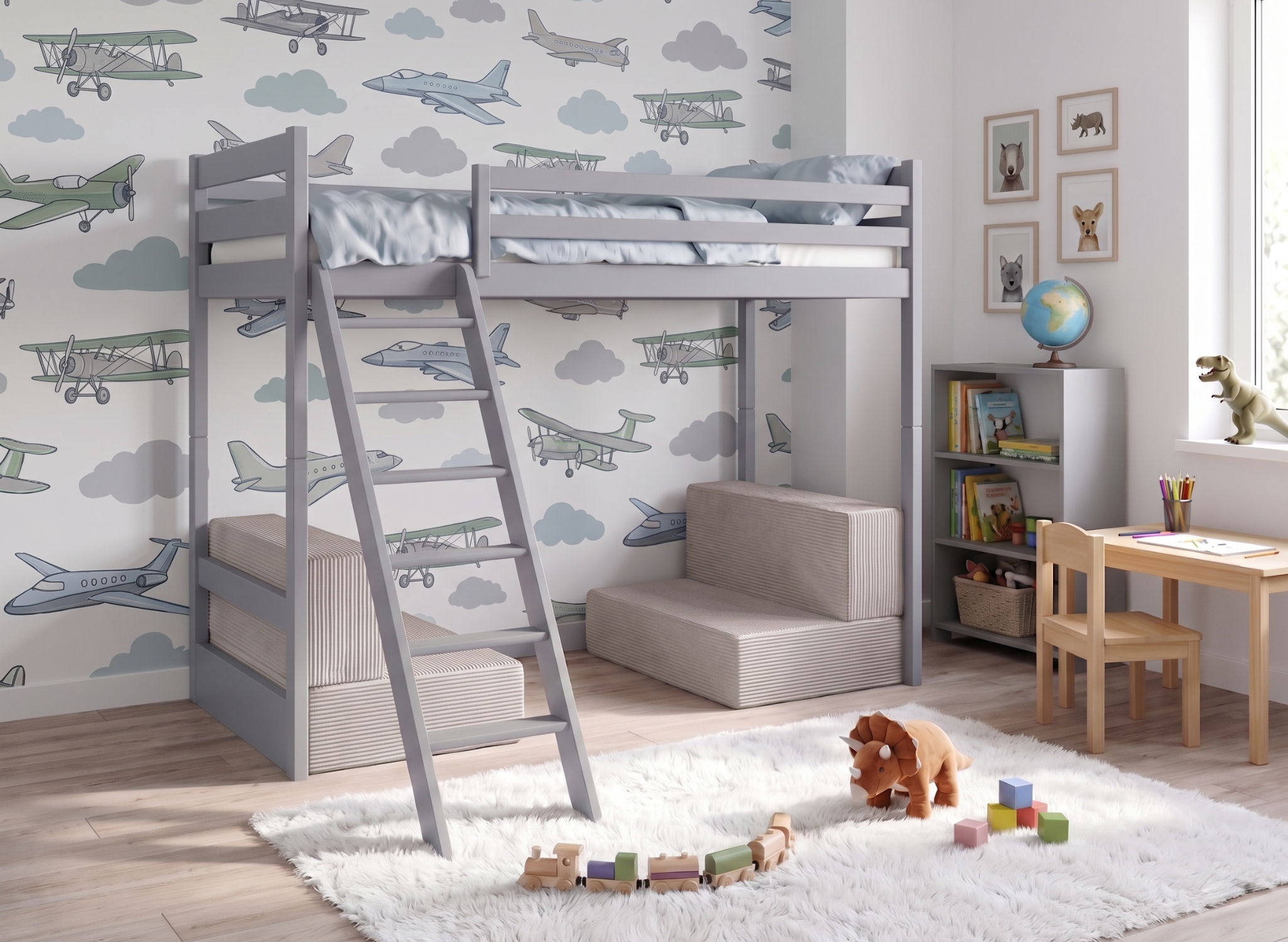 SOFENA lit mezzanine avec canapé modulable – Lano Meble